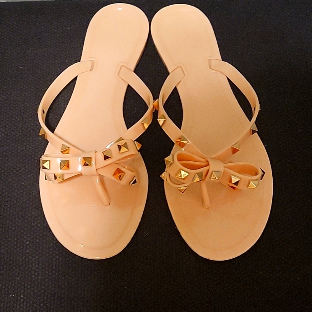 Women Flip-Flops Flat Sandals Jelly Bow